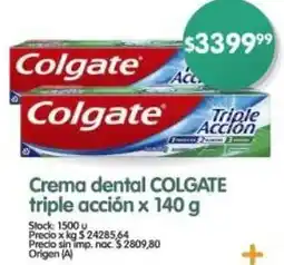 Supermercados Buenos Días Colgate crema dental triple acción oferta