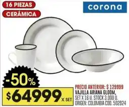 Coto Corona vajilla ariana gloom oferta