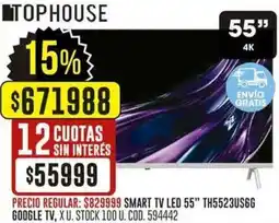 Coto Tophouse smart tv led 55" oferta