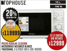 Coto Tophouse microondas mecánico blanco oferta