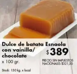 Disco Dulce de batata Esnaola con vainilla/ chocolate oferta