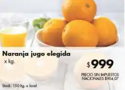 Disco Naranja jugo elegida oferta