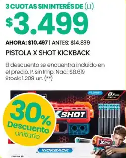 Changomas Pistola x shot kickback oferta