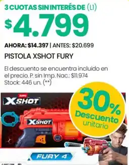 Changomas Pistola xshot fury oferta