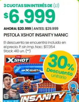 Changomas Pistola xshot insanity manic oferta