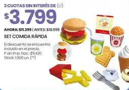Changomas Set comida rápida oferta