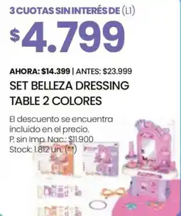 Changomas Set belleza dressing table 2 colores oferta