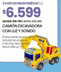 Changomas Camión excavadora con luz y sonido oferta