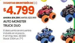 Changomas Auto monster truck duo oferta