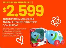 Changomas Animal elefante didáctico con ruedas oferta