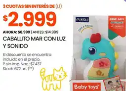 Changomas Caballito mar con luz y sonido oferta