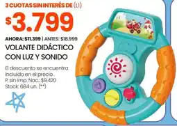 Changomas Volante didáctico con luz y sonido oferta
