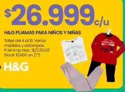 Changomas H&G pijamas para niños y niñas oferta