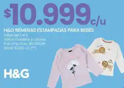 Changomas H&G remeras estampadas para bebés oferta