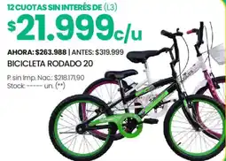 Changomas Bicicleta rodado 20 oferta