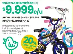 Changomas Bicicleta rodado 12 oferta