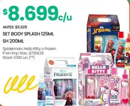 Changomas Set body splash oferta