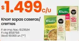 Changomas Knorr sopas caseras/ cremas oferta