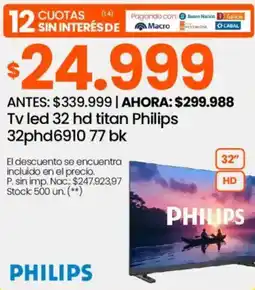 Changomas Philips tv led 32" oferta