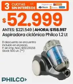 Changomas Philco aspiradora ciclónica oferta