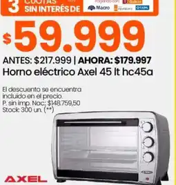 Changomas Axel horno eléctrico oferta
