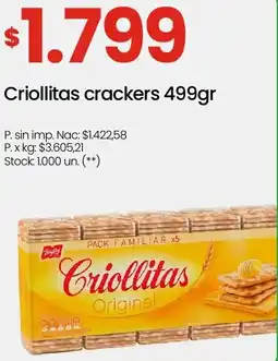 Changomas Criollitas crackers oferta