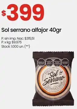 Changomas Sol serrano alfajor oferta