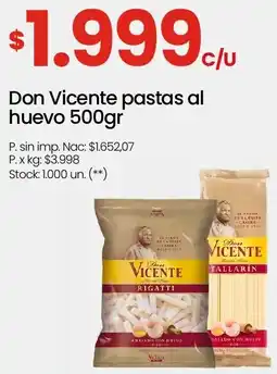 Changomas Don vicente pastas al huevo oferta