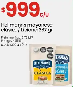 Changomas Hellmann's mayonesa clásica liviana oferta