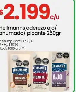 Changomas Hellmann's aderezo ajo/ ahumado/ picante oferta