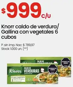 Changomas Knorr caldo de verdura/ gallina con vegetales oferta