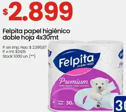Changomas Felpita papel higiénico doble hoja oferta