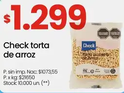 Changomas Check torta de arroz oferta