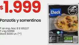 Changomas Panzotis y sorrentinos oferta