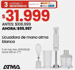 Changomas Atma licuadora de mano atma blanca oferta