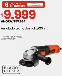 Changomas Black+ decker amoladora angular oferta