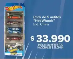 Carrefour Hot wheels pack de 5 autitos oferta