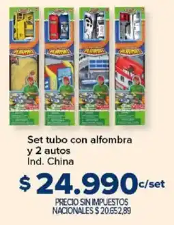 Carrefour Set tubo con alfombra y 2 autos oferta