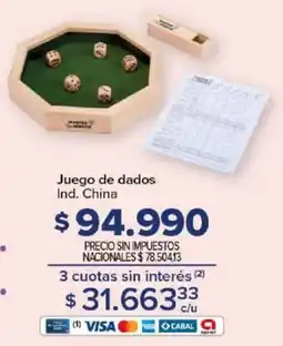 Carrefour Juego de dados oferta