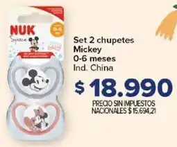 Carrefour Nuk mickey set 2 chupetes oferta