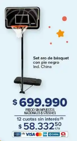 Carrefour Set aro de básquet con pie negro oferta