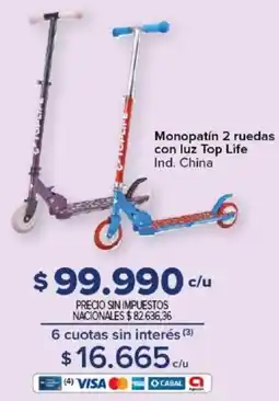 Carrefour Top life monopatín 2 ruedas con luz oferta