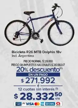 Carrefour Dolphin bicicleta R26 MTB oferta
