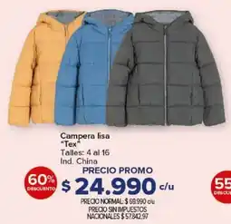 Carrefour Tex campera lisa oferta