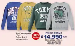 Carrefour Tex buzo estampado oferta