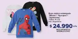Carrefour Minnie/ avergers/ spiderman buzo rústico estampado oferta