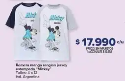 Carrefour Mickey remera manga ranglan jersey estampada oferta