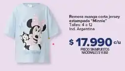 Carrefour Minnie remera manga corta jersey estampada oferta