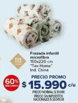 Carrefour Tex home frazada infantil microfibra oferta