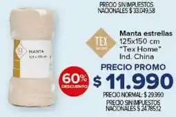 Carrefour Tex home manta estrellas oferta